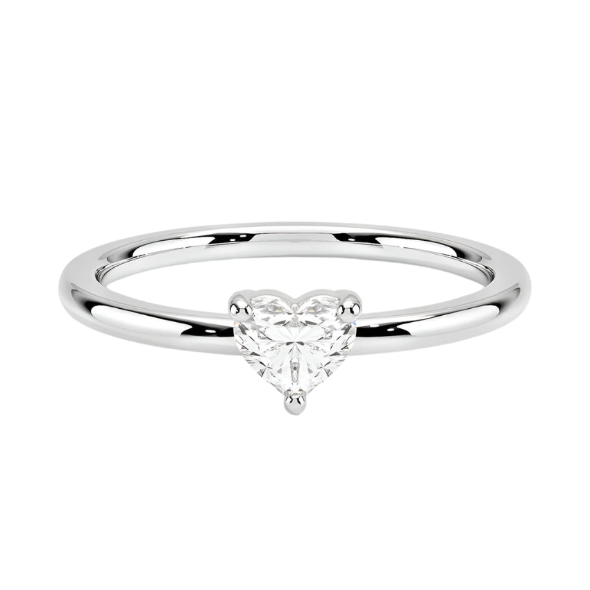lab grown heart shaped diamond ring